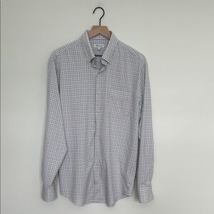 Men’s Peter Millar Summer Comfort Lightweight Performance  Checkered Shirt EUC